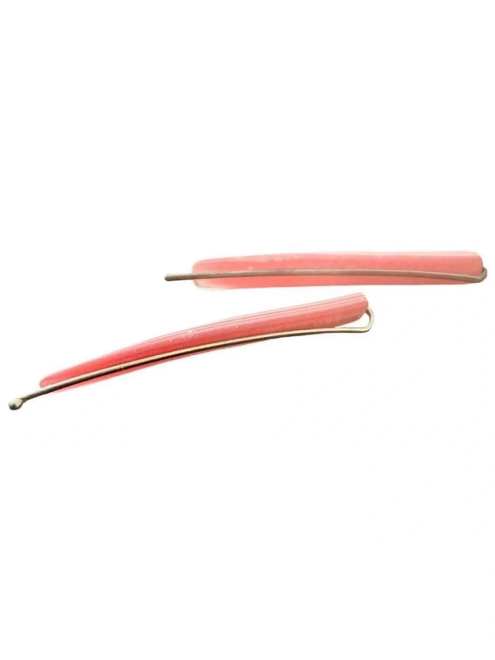 1970’s Vintage Pink/White Multicolored  Thick Plastic Bobby Pins, Retro Design